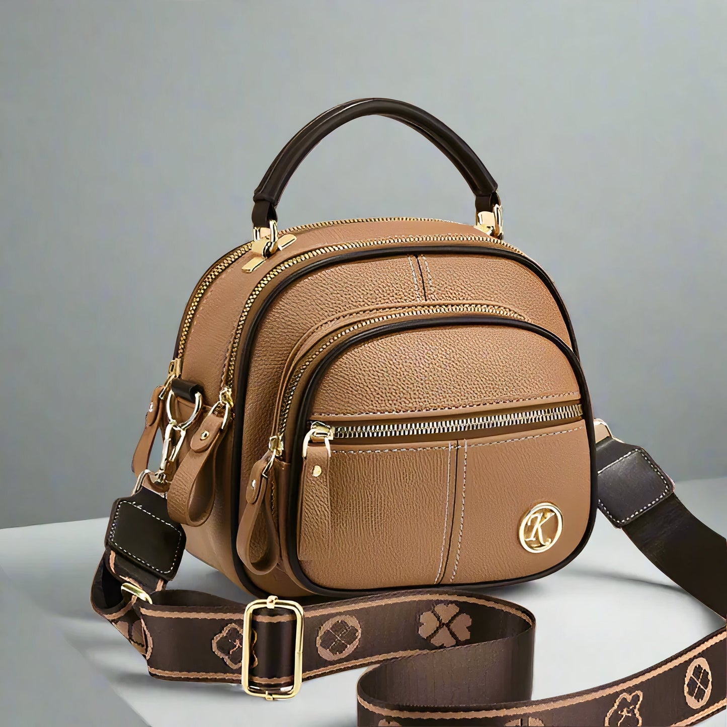 Women's Vintage Leather Crossbody Bag - Priselle