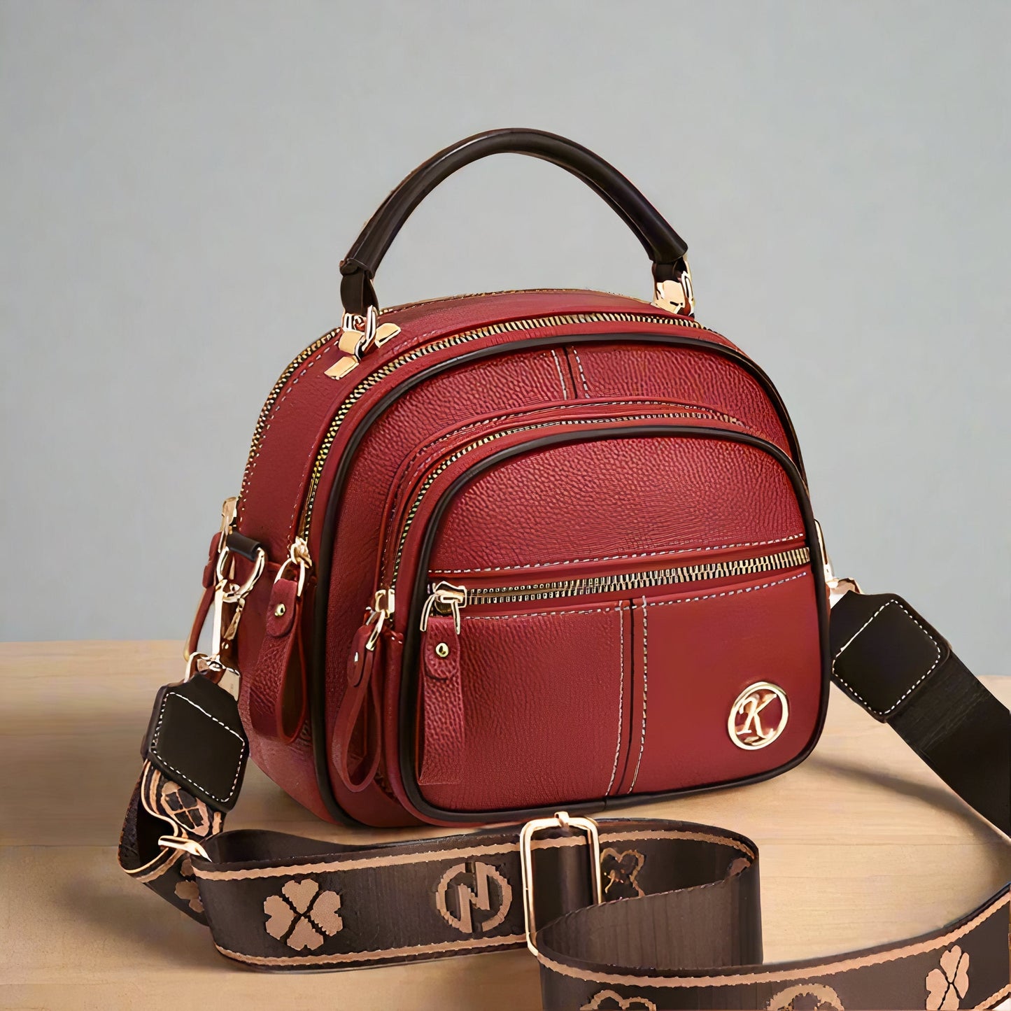 Women's Vintage Leather Crossbody Bag - Priselle