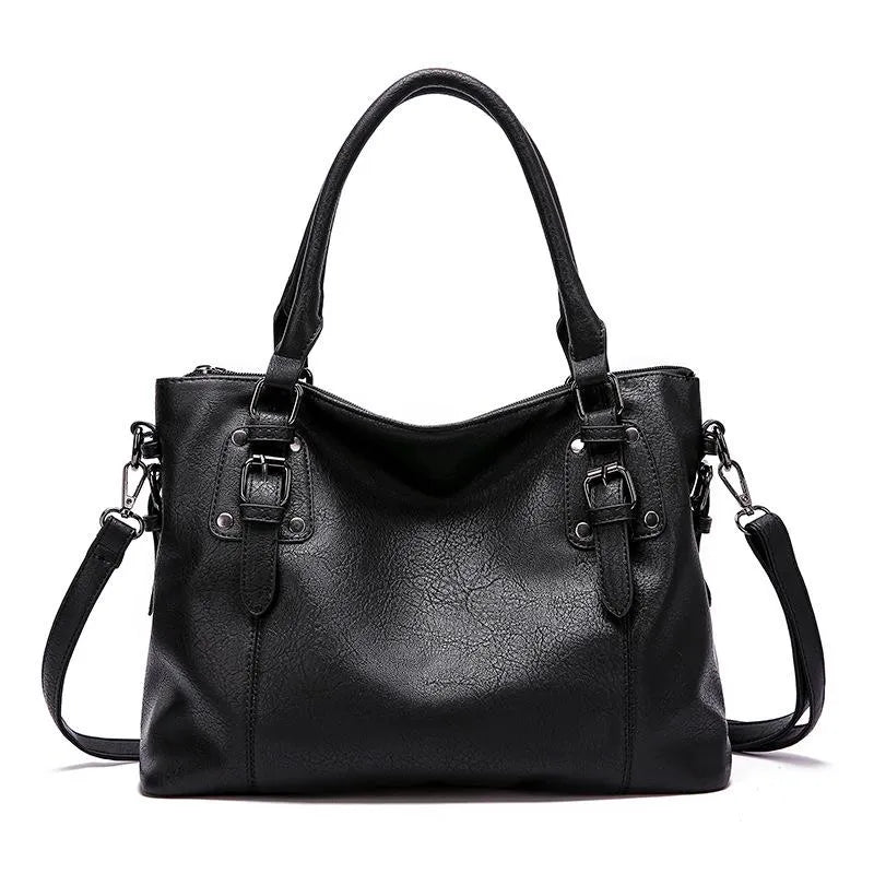 Elegant Leather Crossbody Bag - Azure