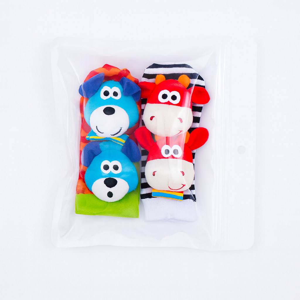 Conjunto de calcetines sonajero para bebé y juguetes de muñeca
