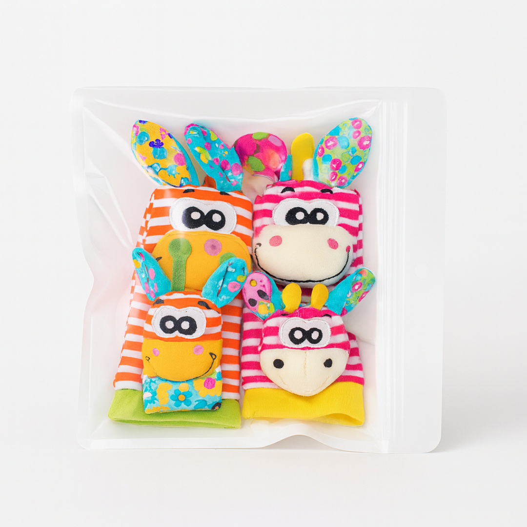 Conjunto de calcetines sonajero para bebé y juguetes de muñeca