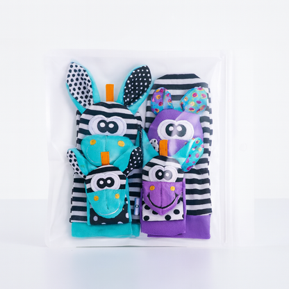 Conjunto de calcetines sonajero para bebé y juguetes de muñeca