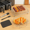 Set de accesorios para freidora de aire con brochetas para barbacoa