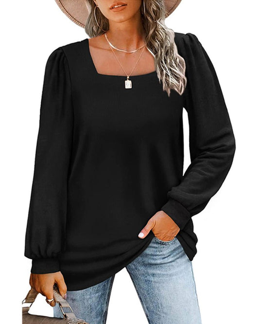 Caroline | Blusa Chic de Cuello Cuadrado