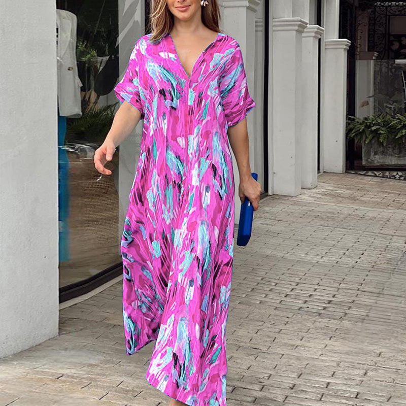 Vestido casual René con estampado pintado