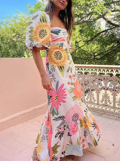 Morgan | Vestido Maxi con Estampado Floral
