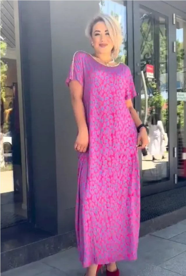 Raven - Vestido Maxi Estampado Chic de Primavera con Bolsillos
