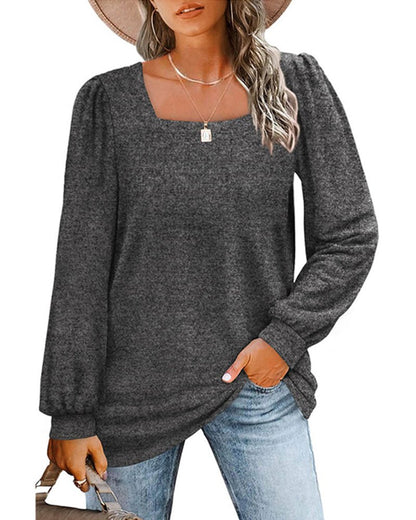 Caroline | Blusa Chic de Cuello Cuadrado