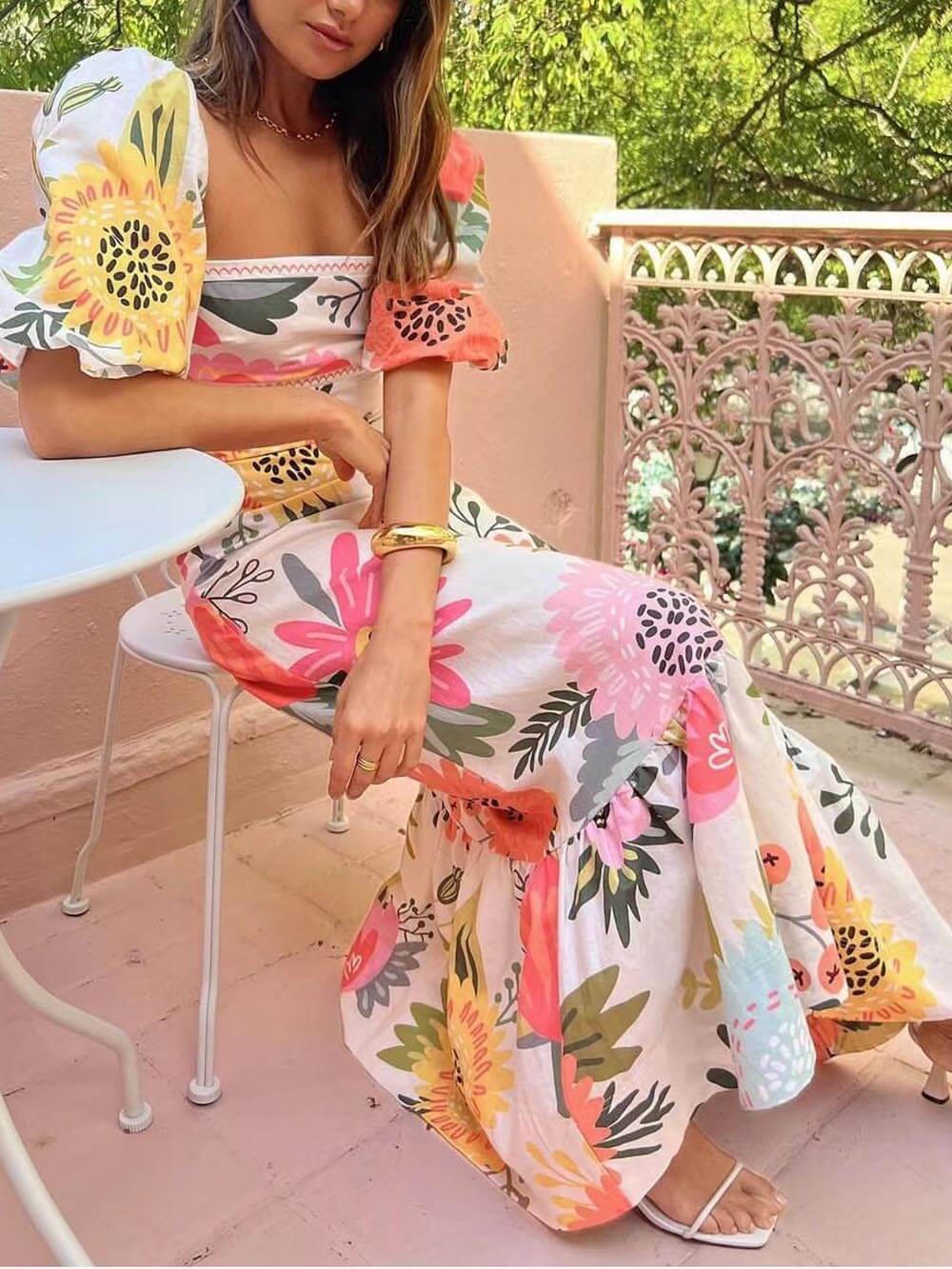 Morgan | Vestido Maxi con Estampado Floral