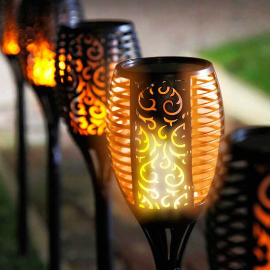 Luz de antorcha solar para jardín exterior con efecto llama