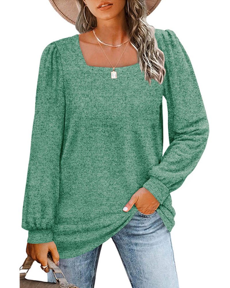 Caroline | Blusa Chic de Cuello Cuadrado