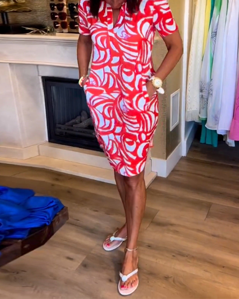 Mira - Vestido estampado con escote en V