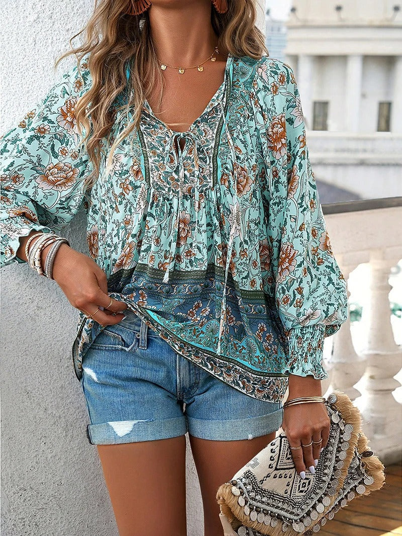 Stéphanie | Blusa Floral Boho