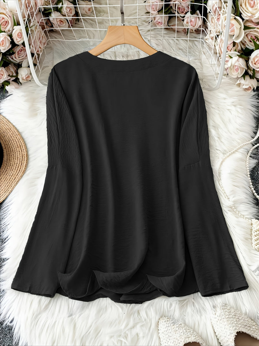 Vianca | Clásica Blusa de Manga Larga con Escote en V