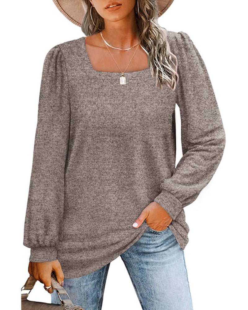Caroline | Blusa Chic de Cuello Cuadrado