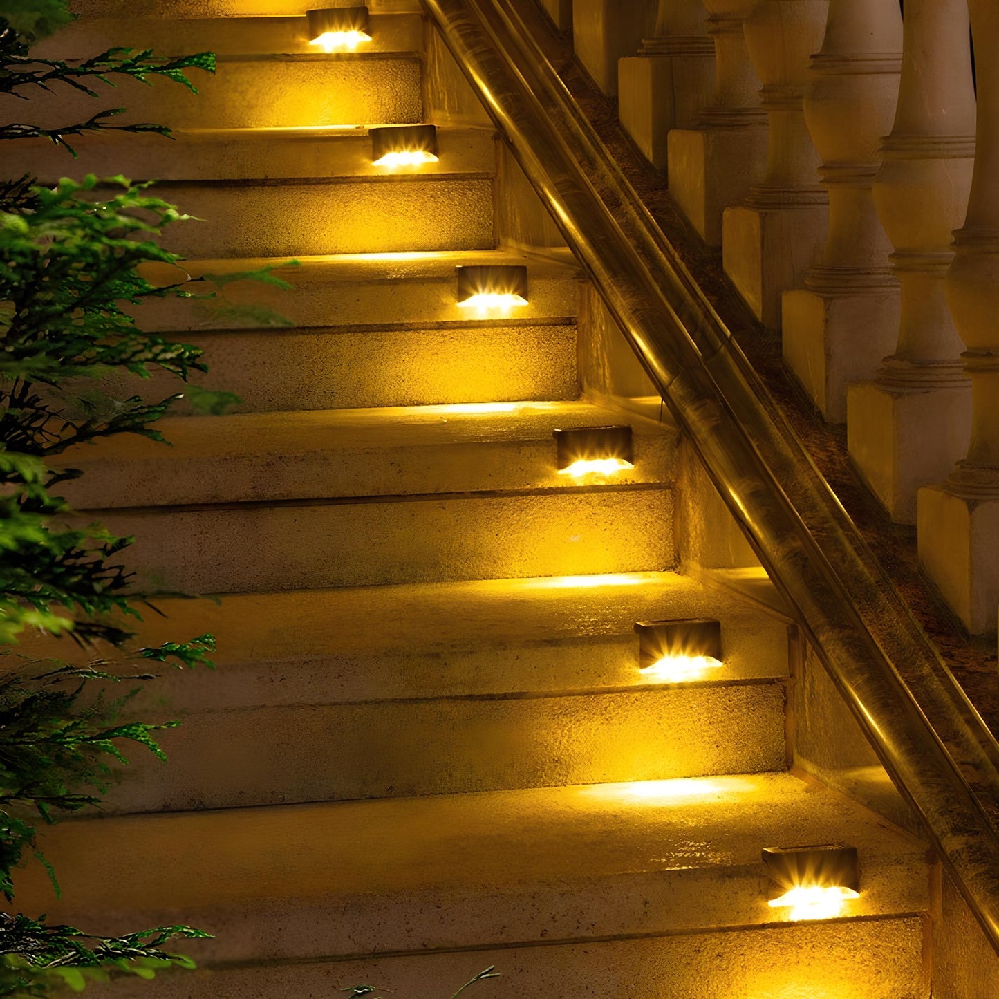 Luz LED solar para escalones exterior impermeable