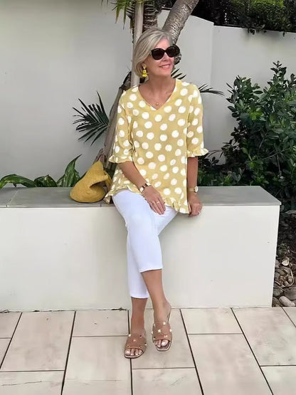 Elara | Blusa con Estampado Retro