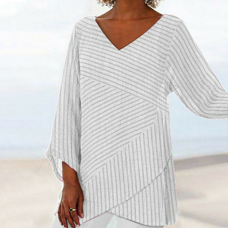Sariah | Draped Stripe Top