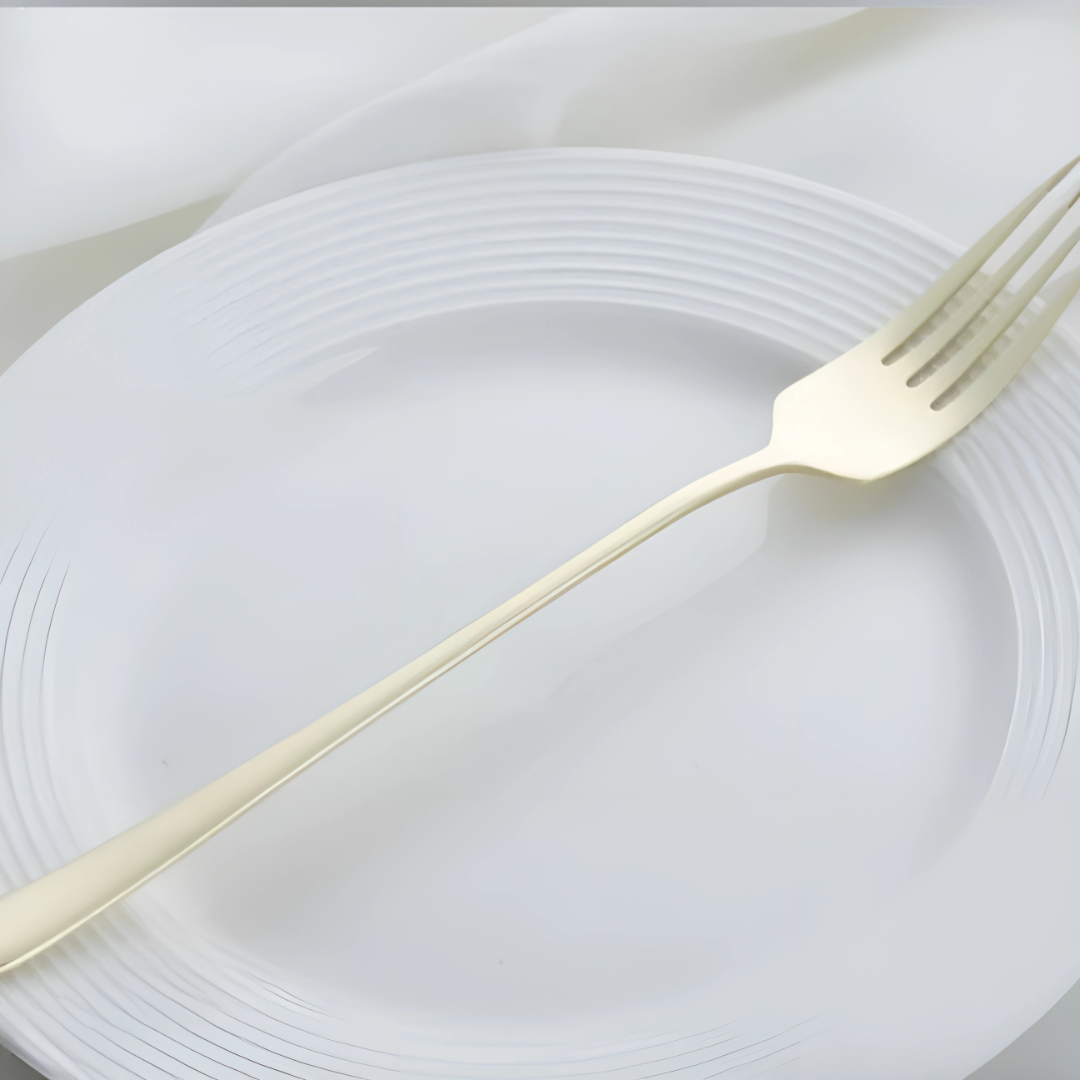 Juego de cubiertos modernos de acero inoxidable tenedores para comedor