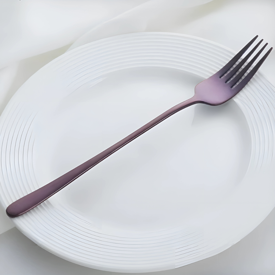 Juego de cubiertos modernos de acero inoxidable tenedores para comedor