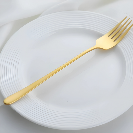Juego de cubiertos modernos de acero inoxidable tenedores para comedor