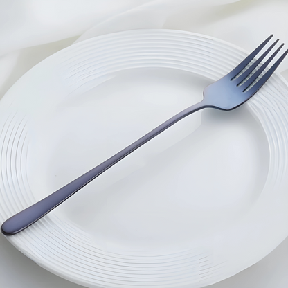 Juego de cubiertos modernos de acero inoxidable tenedores para comedor