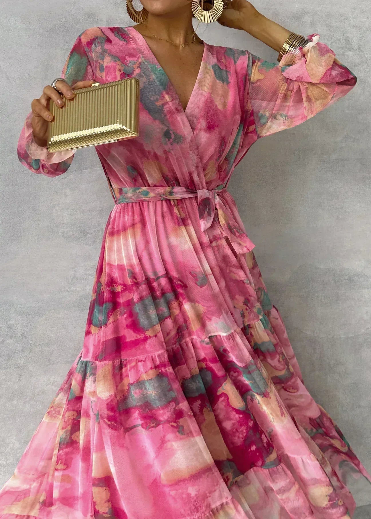 Felicity - Vestido Maxi Floral Elegante con Vuelo