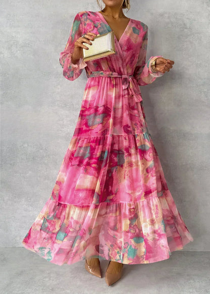 Felicity - Vestido Maxi Floral Elegante con Vuelo