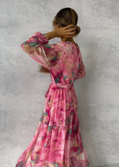 Felicity - Vestido Maxi Floral Elegante con Vuelo