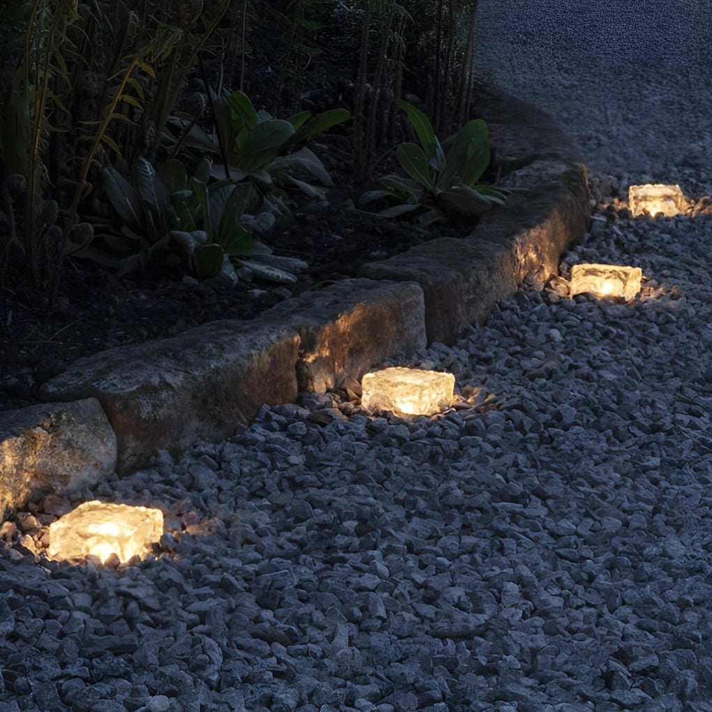 Garden Solar Glass Brick Path Lights