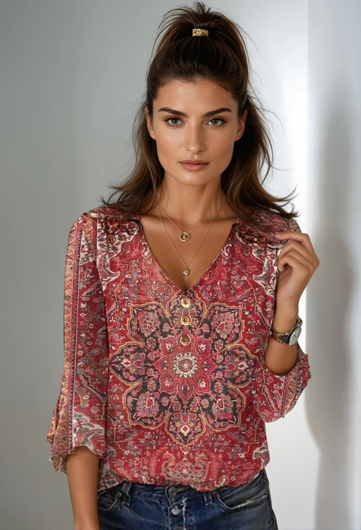 Daniela | Blusa Vintage con Volantes Boho