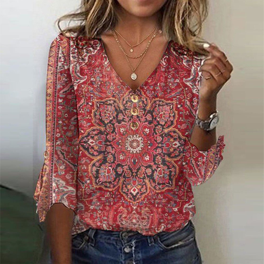 Daniela | Blusa Vintage con Volantes Boho