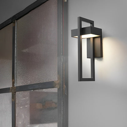 Lámpara de pared exterior moderna negra con LED