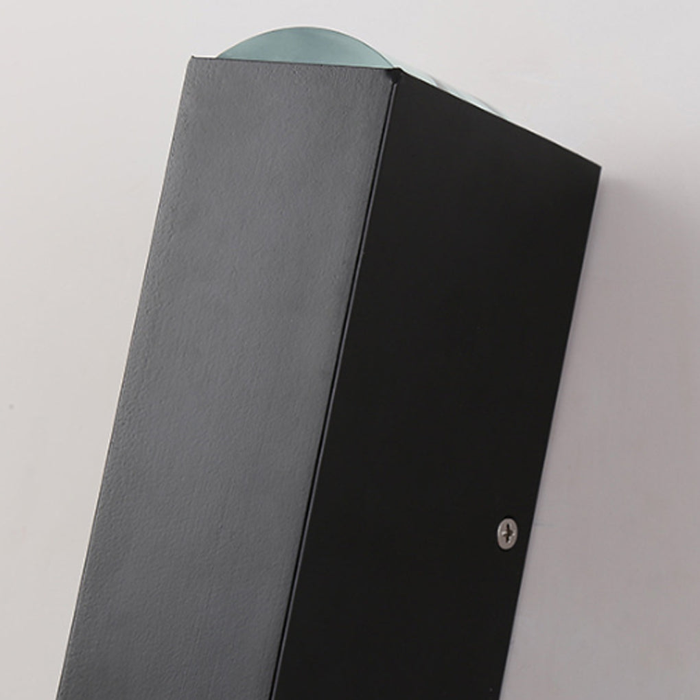 Lámpara de pared exterior de aluminio negro LED arriba y abajo
