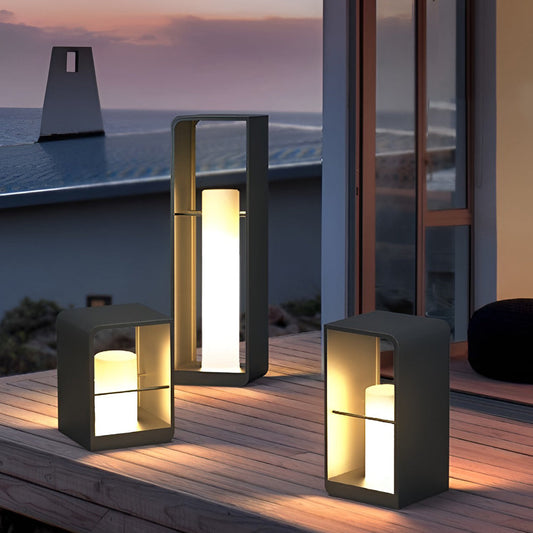 Linterna solar de jardín para exteriores con luz LED