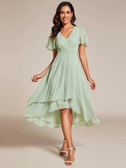 Arah | Vestido plisado con volantes