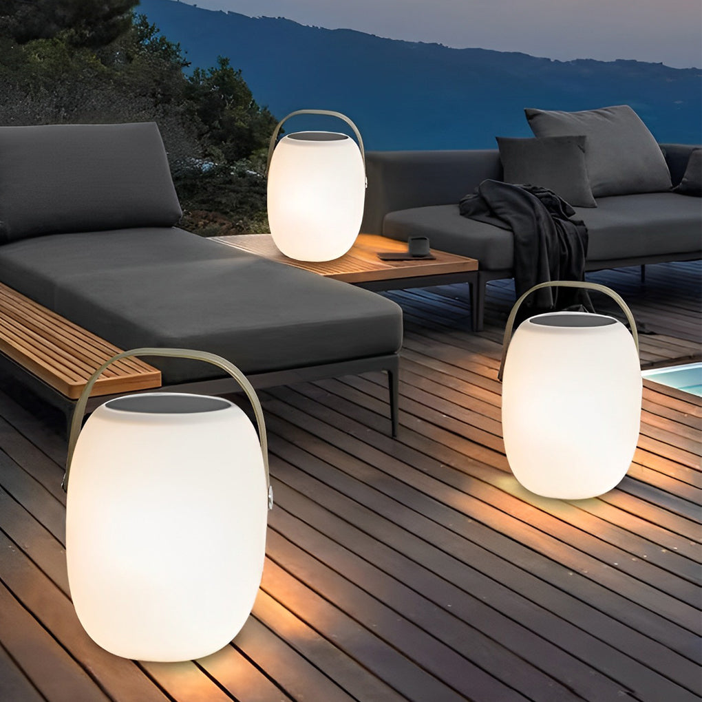 Lámpara solar de exterior con asa