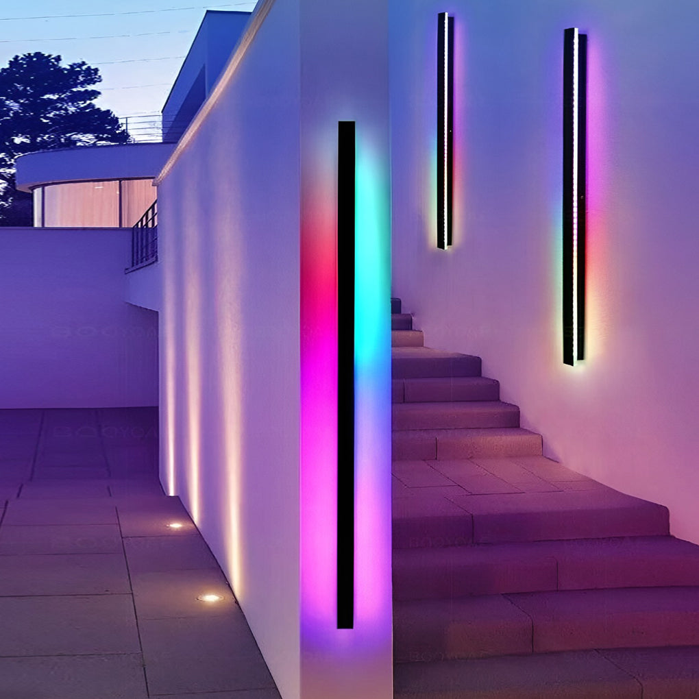 Lámpara de Pared Exterior Moderna Negra Aplique LED