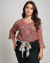 Arabella | Top clásico con estampado rojo