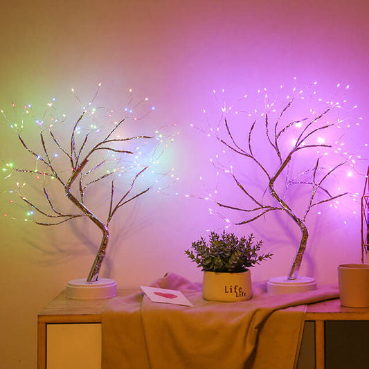 Lámpara de mesa LED con luces de árbol coloridas