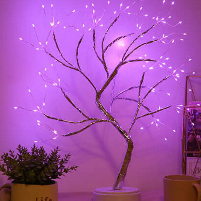 Lámpara de mesa LED con luces de árbol coloridas