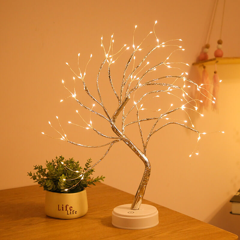 Lámpara de mesa LED con luces de árbol coloridas