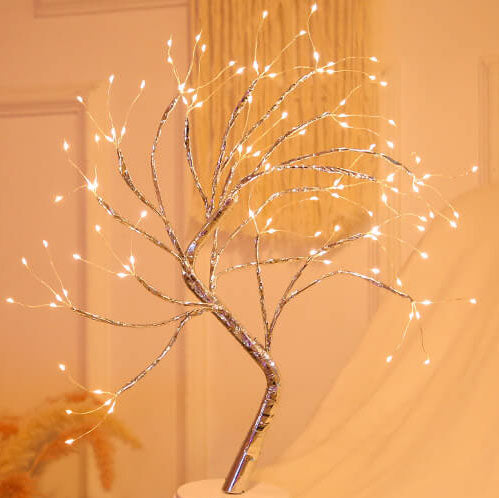 Lámpara de mesa LED con luces de árbol coloridas