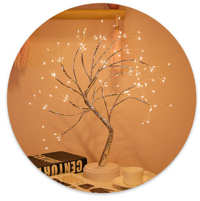 Lámpara de mesa LED con luces de árbol coloridas