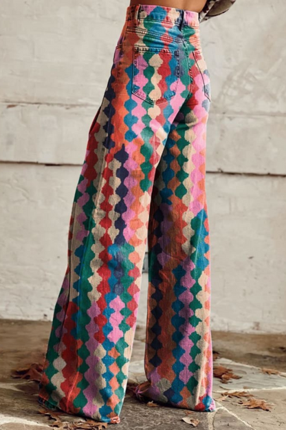 Lina | Pantalones de pierna ancha boho retro