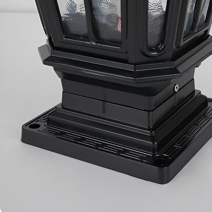 Luz de Poste de Jardín Negra LED Solar para Exterior