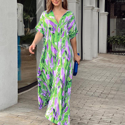 Vestido casual René con estampado pintado