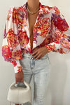 Jane | Blusa Floral con Mangas Abullonadas para Mujeres