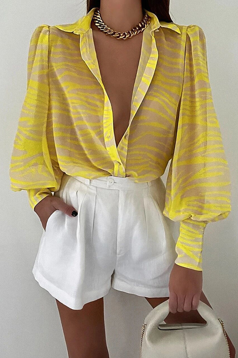 Jane | Blusa Floral con Mangas Abullonadas para Mujeres