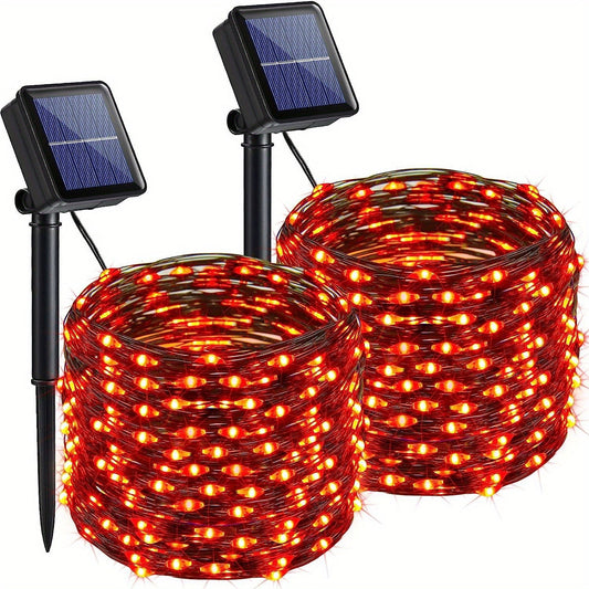 Luces de hadas rojas solares para exteriores